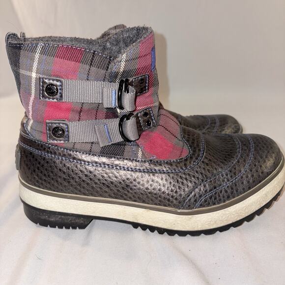 Uggs Marrais Winter Plaid Wool Lined Boots Size 7 Slip On EUC - Picture 3 of 10